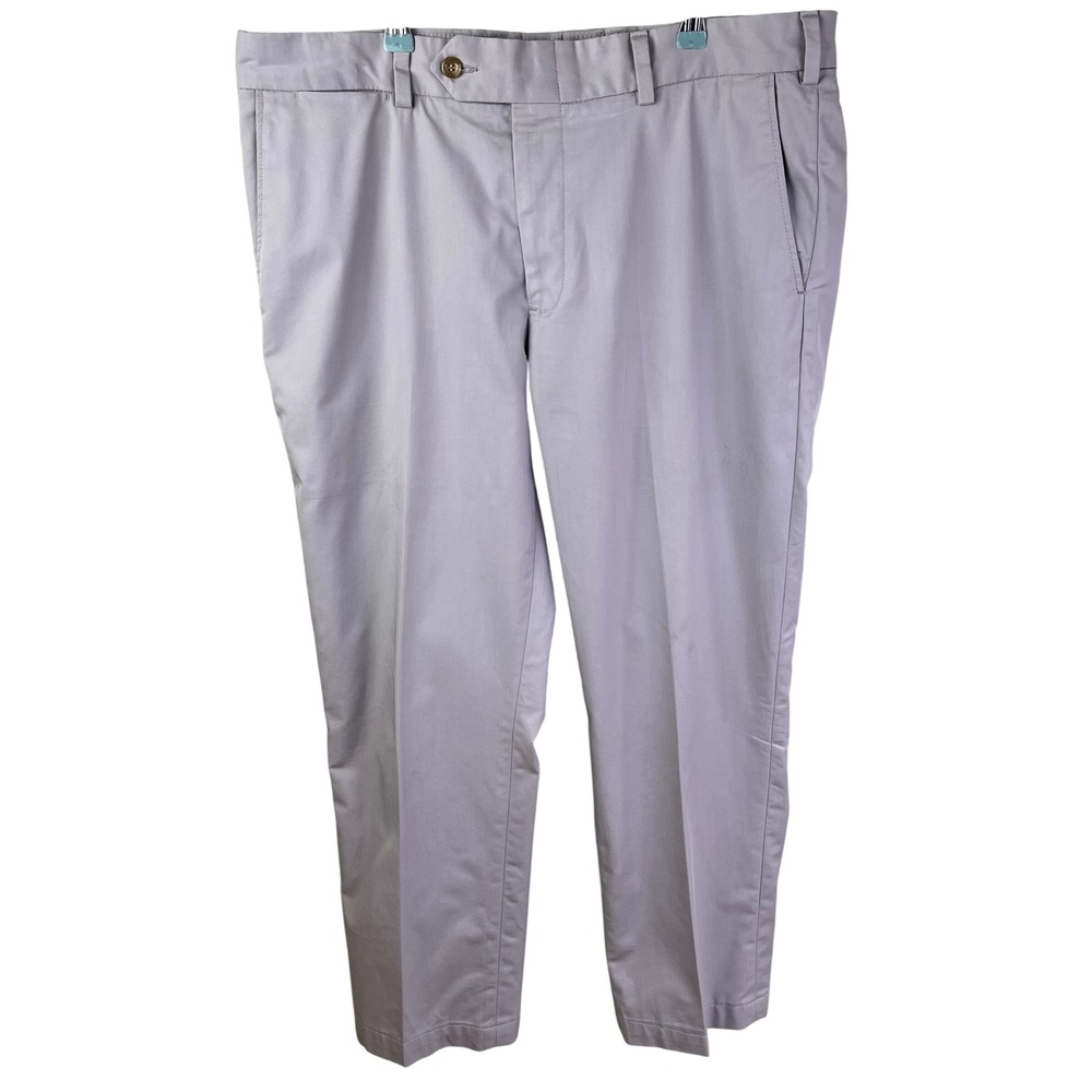 Under 5'10 Bills Khakis USA Straight‎ Fit Flat Front Gray Chino Pants 36x28